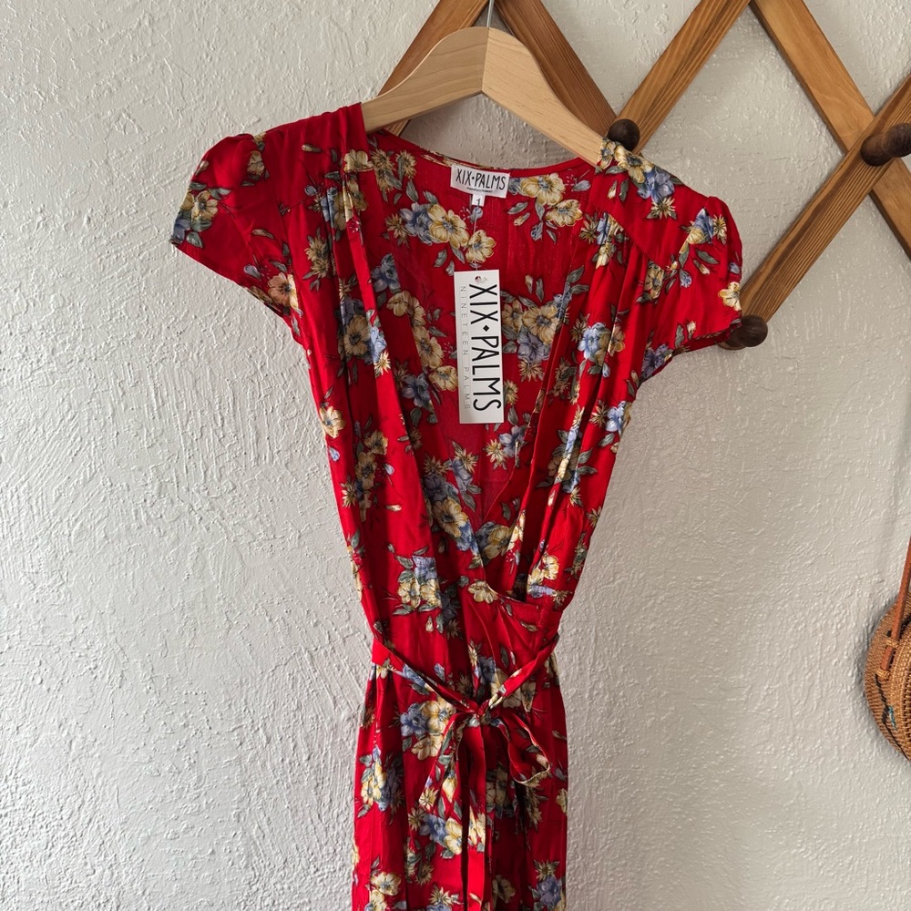 Red Floral Women's Dress